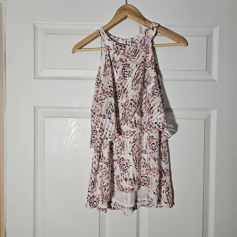 White House Black Market Women's Sleeveless Patterned Top Size 0